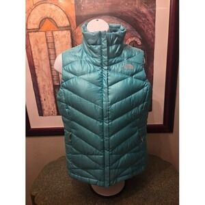 Sz S Women's The North Face Mint Green 500 Down Fill Puffer Vest Jacket VGUC!